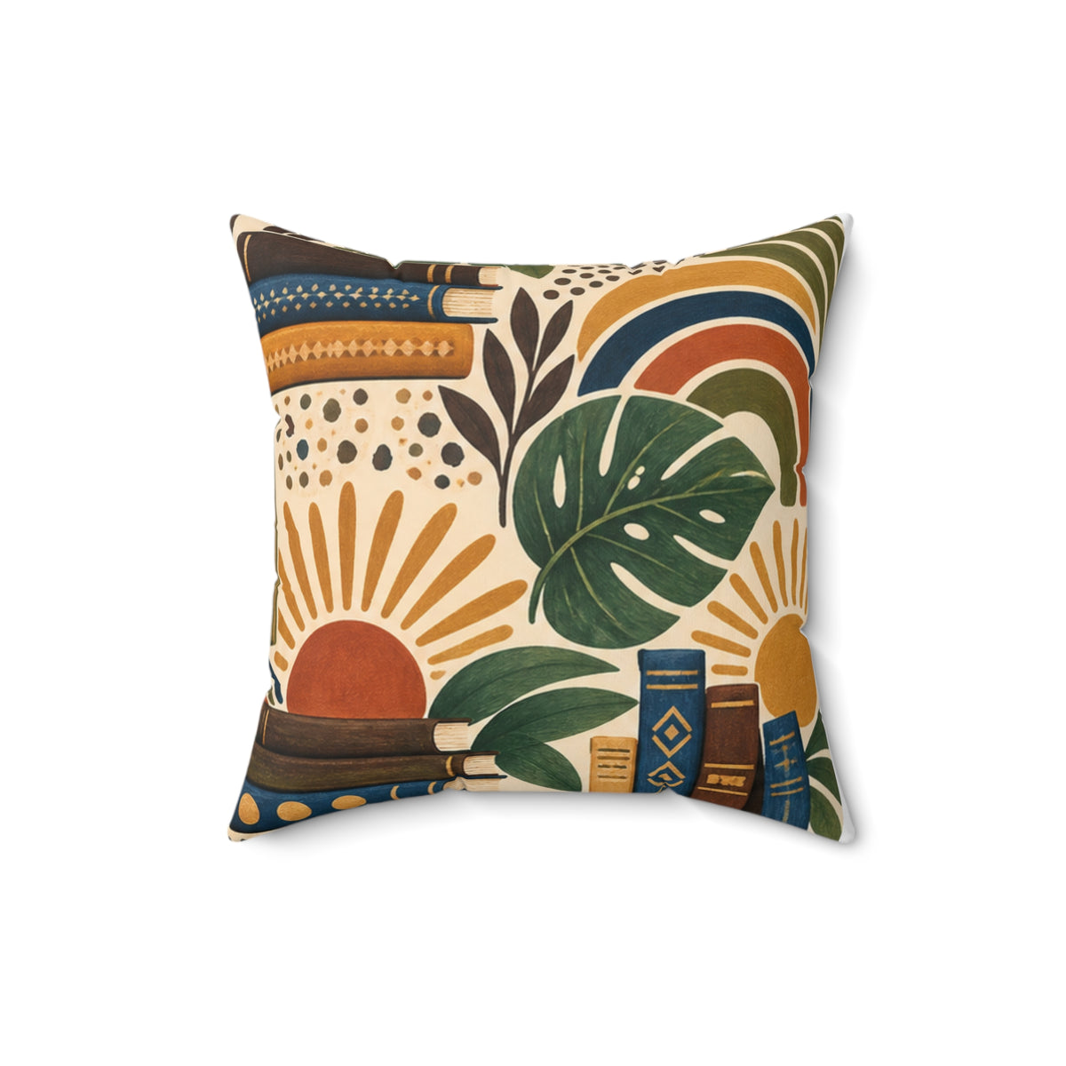 Afrohemian Reading Nook Throw Pillow
