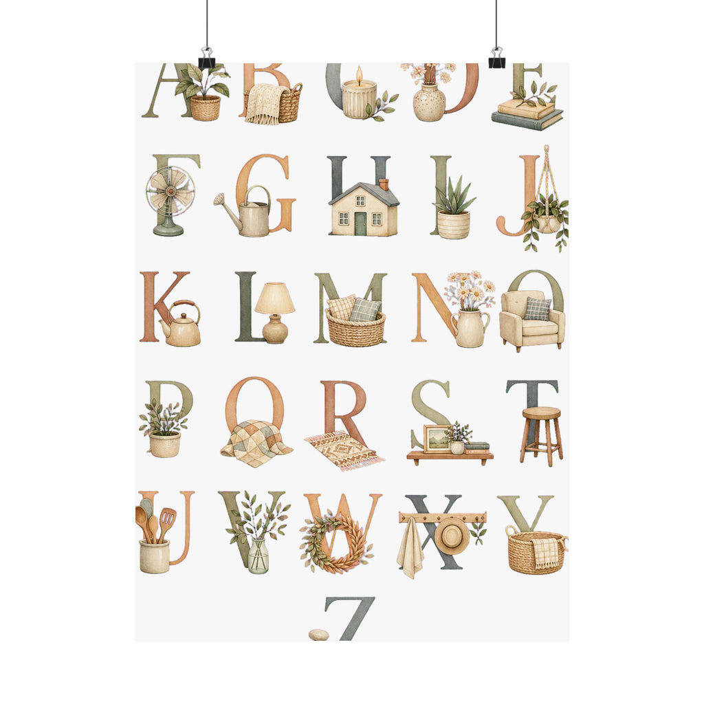 Soft Alphabet Tiny Home Wall Art Poster