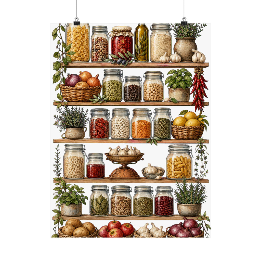 Vintage Pantry Chart Poster