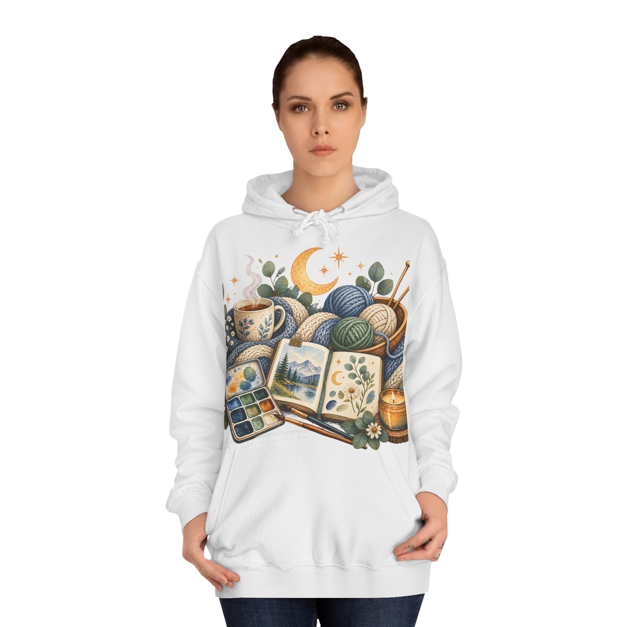 Icy Blue Quiet Hobby Graphic Hoodie