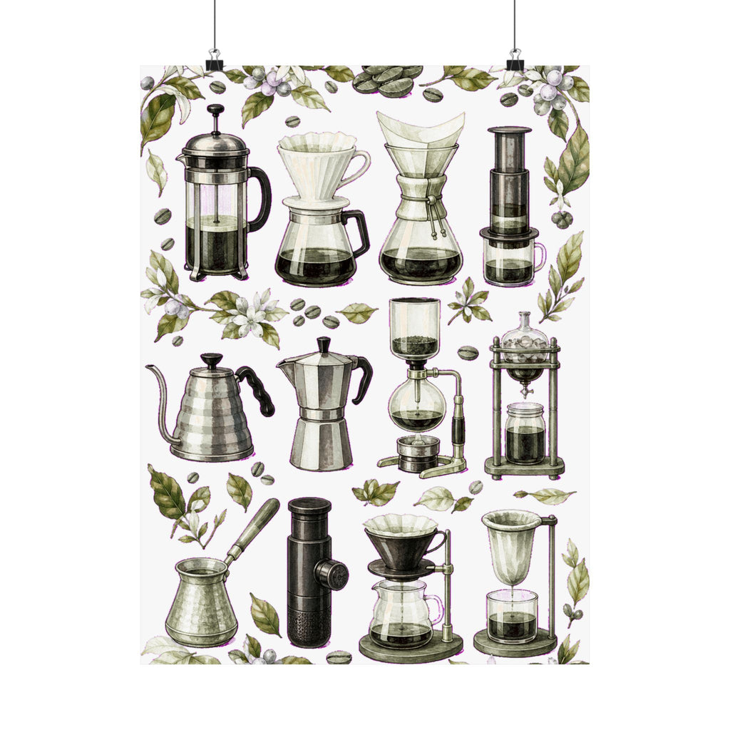 Coffee Brewing Methods Chart Poster