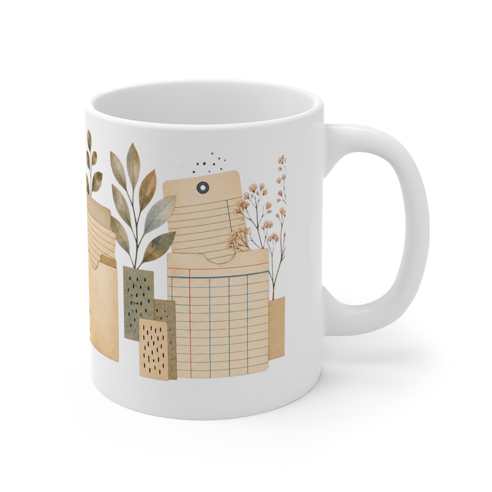 Library Checkout Card Pattern Muted Mug