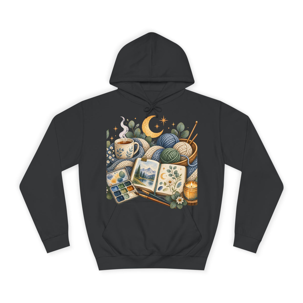 Icy Blue Quiet Hobby Graphic Hoodie