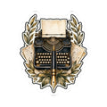 Premium Typewriter/Pen Emblem Sticker
