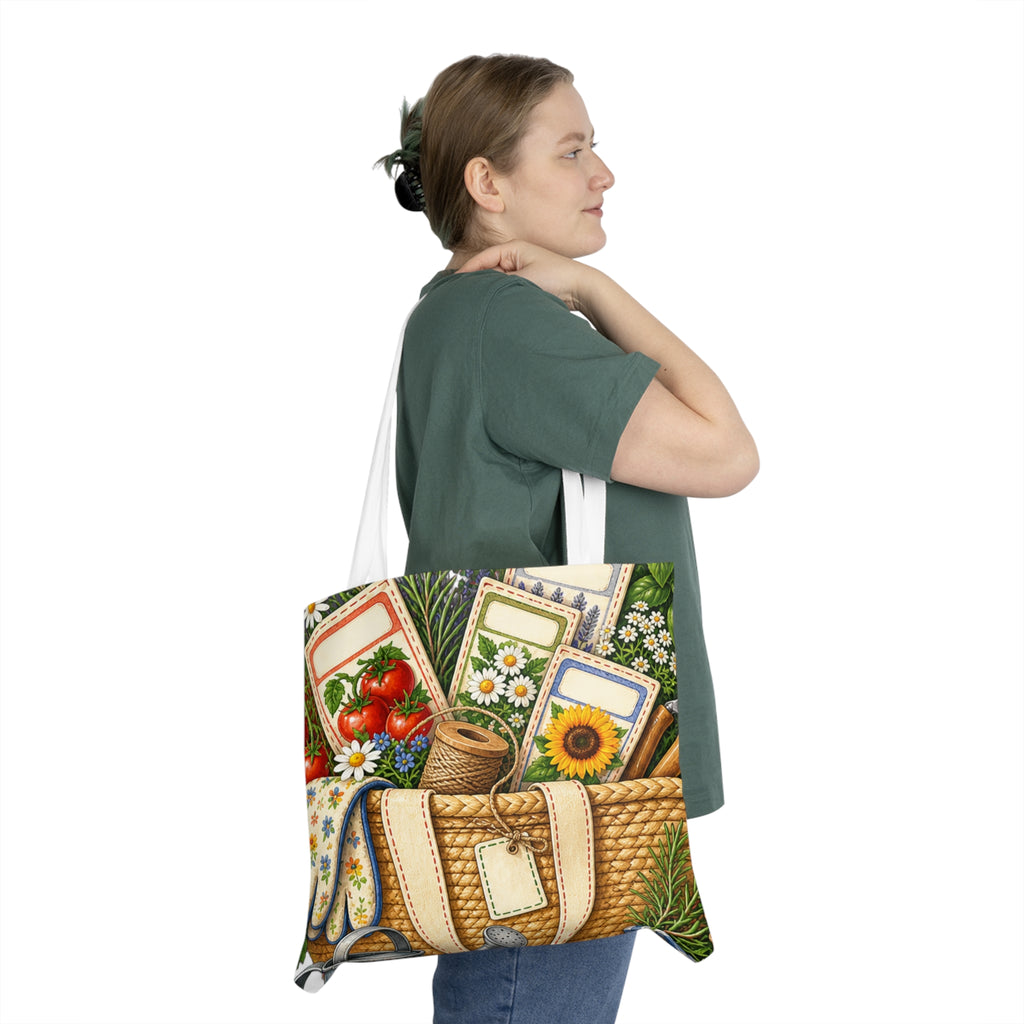 Soft Stitch Garden Market Tote Bag