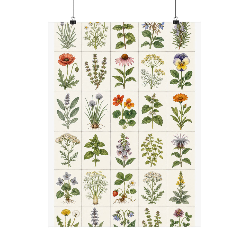 Herbarium Specimen Grid Poster