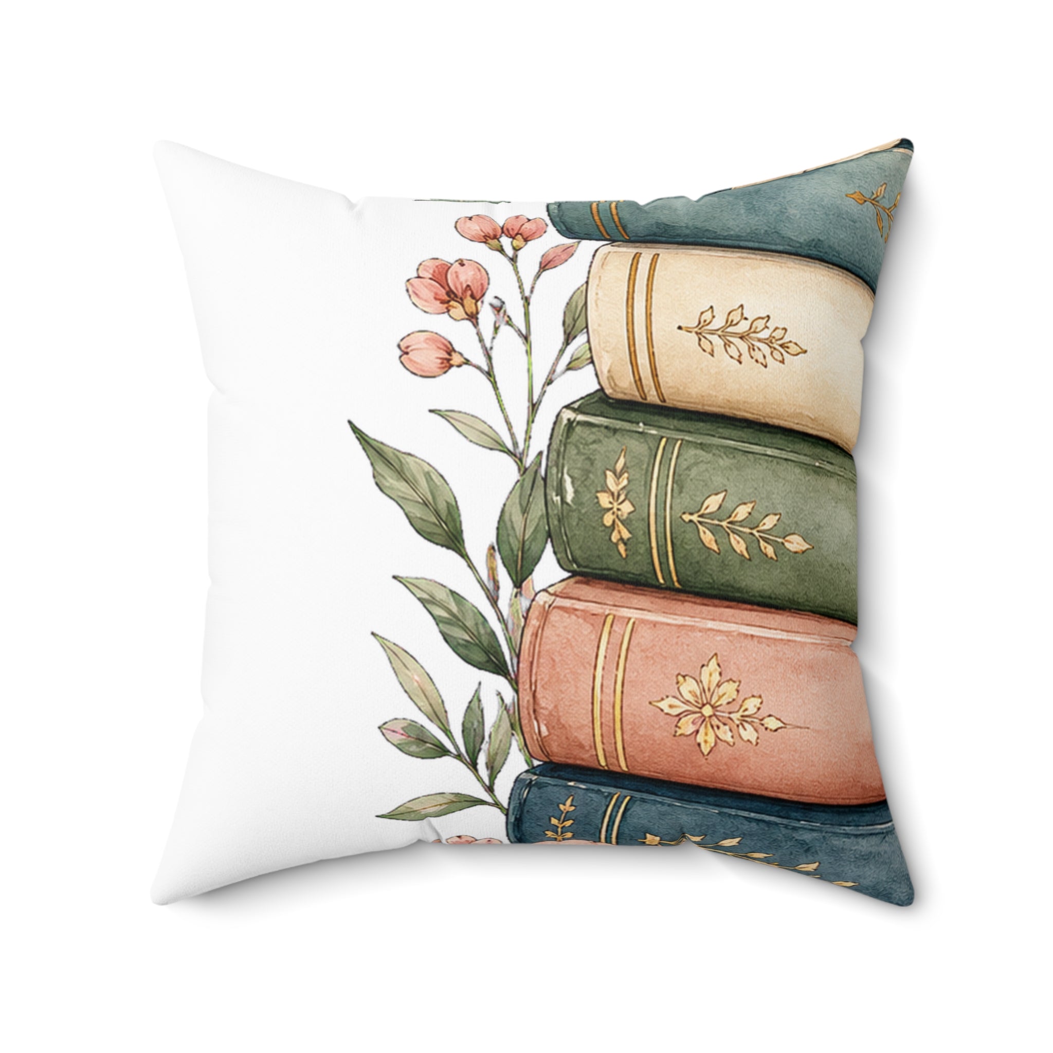 Soft Book Stack Motif Throw Pillow
