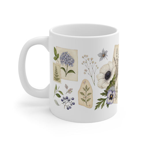 Botanical Label Collage Coffee Mug