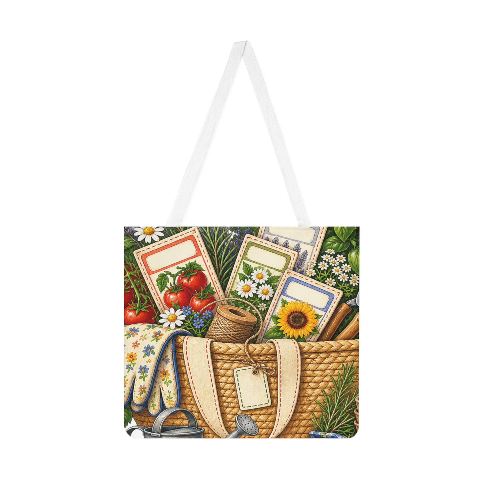 Soft Stitch Garden Market Tote Bag