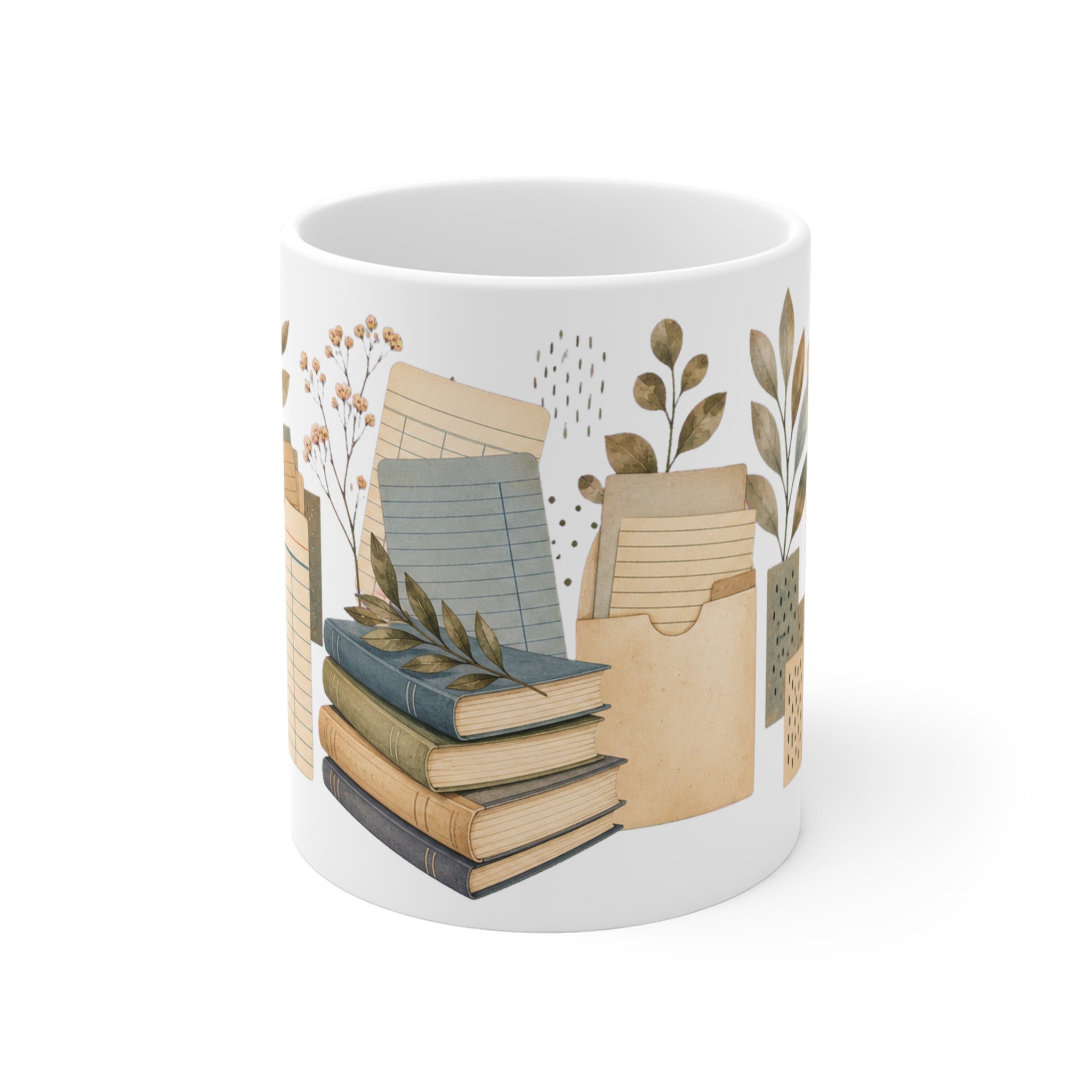 Library Checkout Card Pattern Muted Mug
