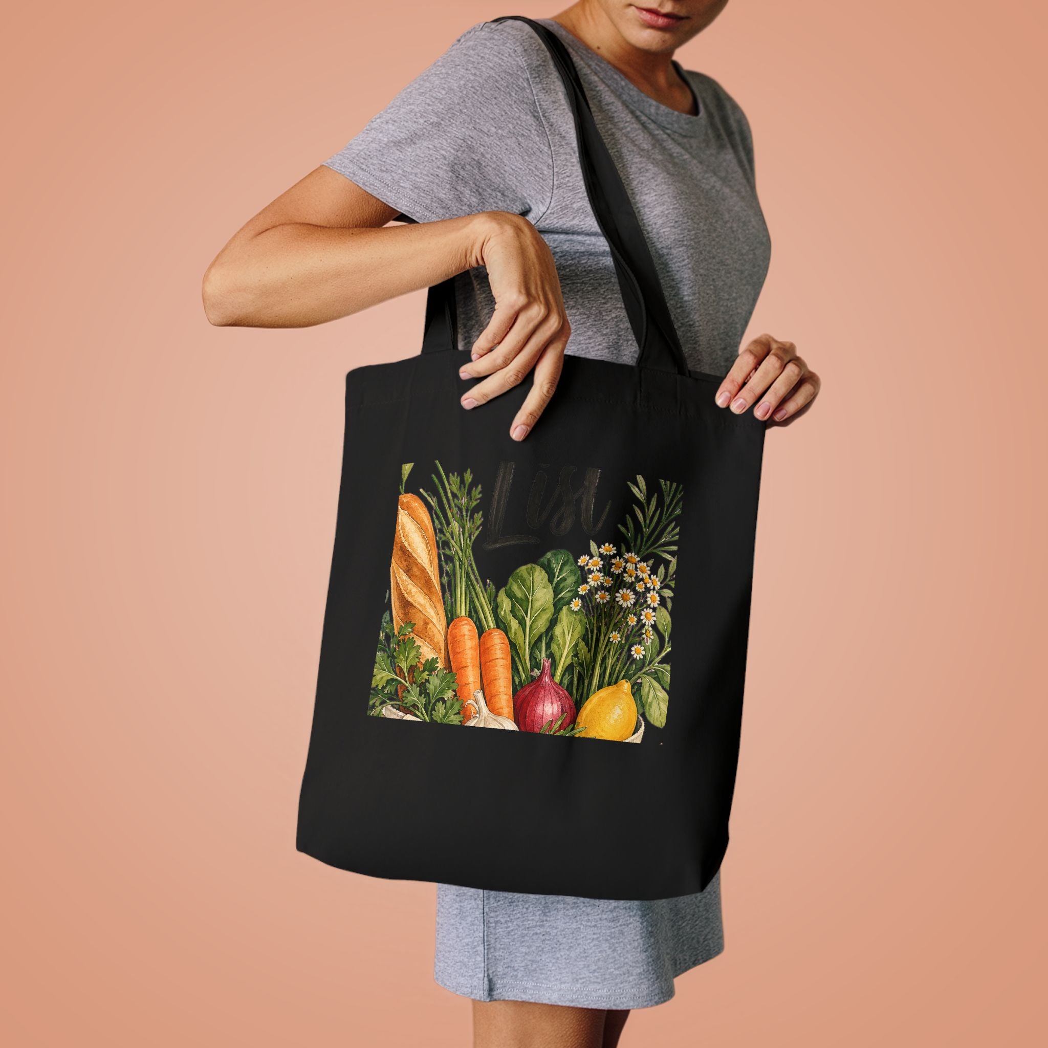 Market List Typography Tote Bag