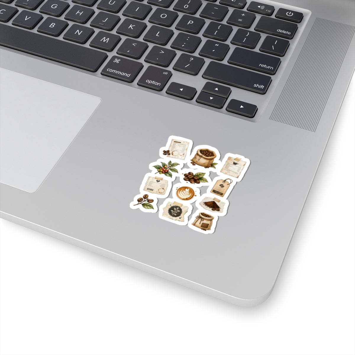 Cafe Receipt Beans Cup Labels Sticker Sheet