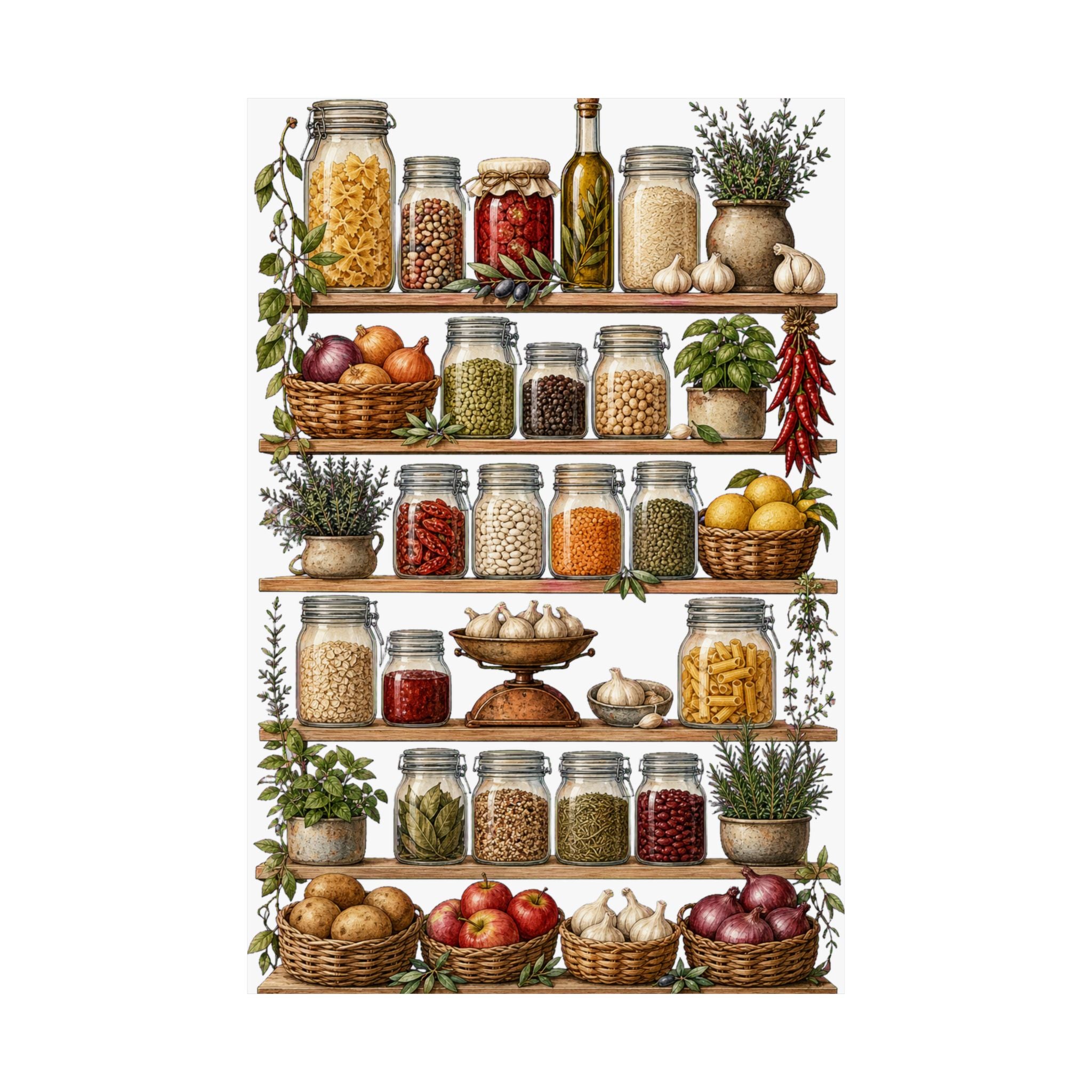 Vintage Pantry Chart Poster