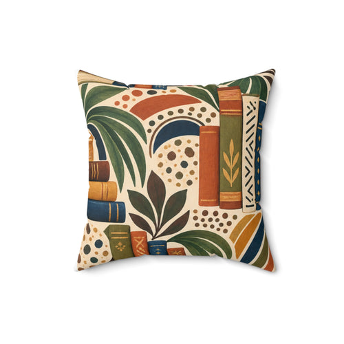 Afrohemian Reading Nook Throw Pillow