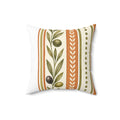 Olive/Clay Stripe Pattern Throw Pillow