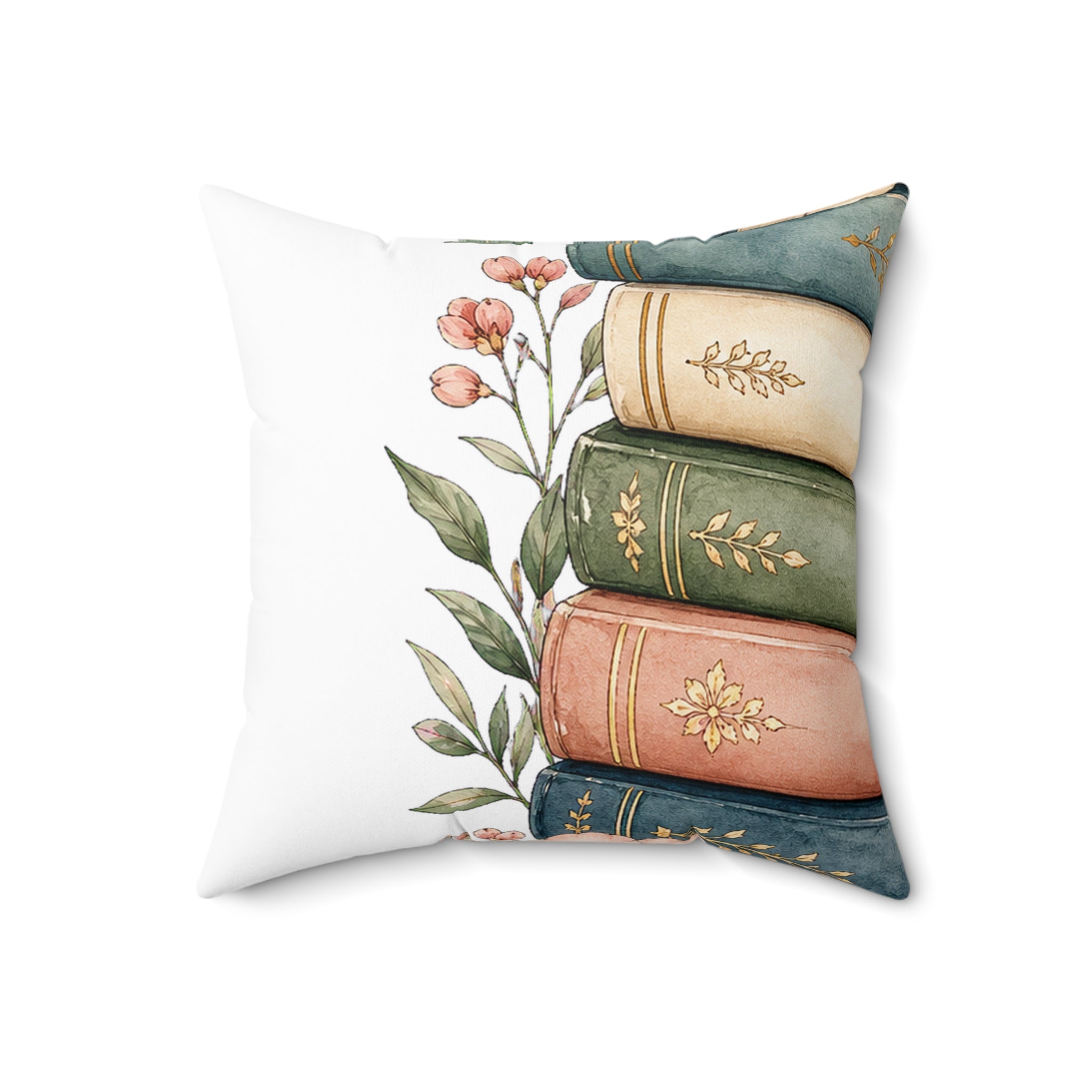 Soft Book Stack Motif Throw Pillow