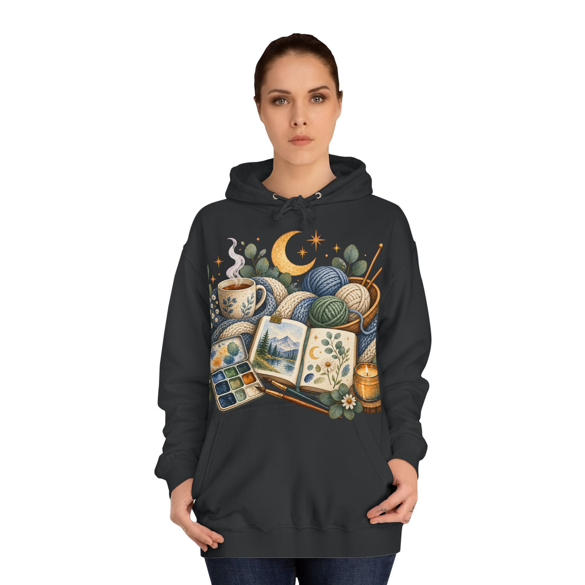 Icy Blue Quiet Hobby Graphic Hoodie