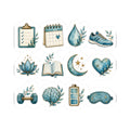 Patina-Blue Planner Mini Icons Sticker Sheet