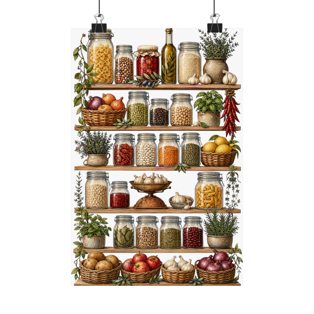 Vintage Pantry Chart Poster